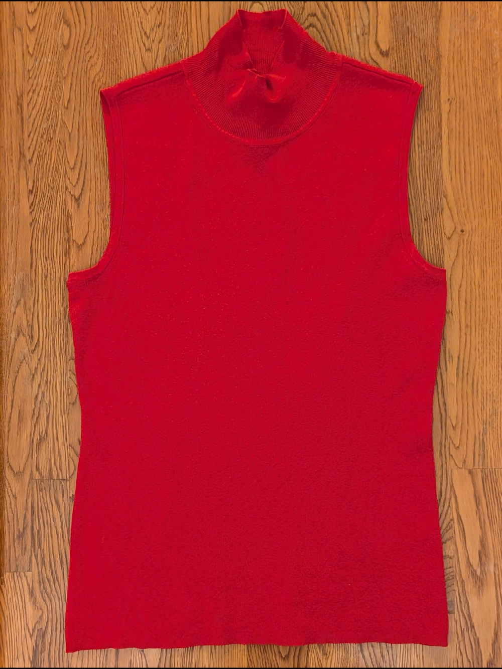 Chico's Red Silk Blend Sleeveless Mock Neck Sweater Shell Top